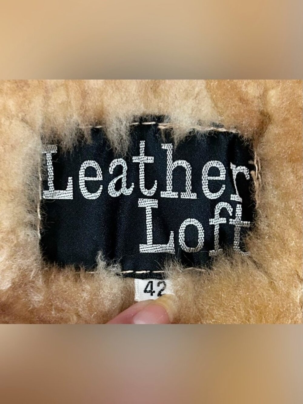Vintage 70s Leather Loft Mens Tan Shearling Sheepskin Marlboro Man Ranch Coat~L~ - Picture 8 of 8